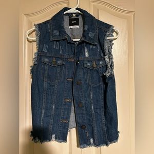 BDG DENIM URBAN OUTFITTERS Sleeveless Distressed Denim Vest SIZE SMALL